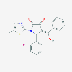 (4E)-1-(4,5-dimethyl-1,3-thiazol-2-yl)-5-(2-fluorophenyl)-4-[hydroxy(phenyl)methylidene]pyrrolidine-2,3-dione