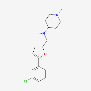 molecular formula C18H23ClN2O B3849966 N-{[5-(3-chlorophenyl)-2-furyl]methyl}-N,1-dimethyl-4-piperidinamine 