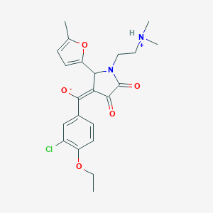 (E)-(3-chloro-4-ethoxyphenyl)-[1-[2-(dimethylazaniumyl)ethyl]-2-(5-methylfuran-2-yl)-4,5-dioxopyrrolidin-3-ylidene]methanolate