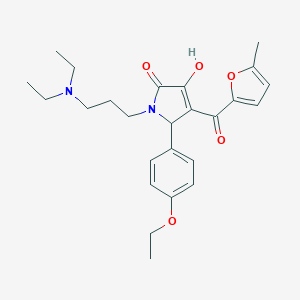 molecular formula C25H32N2O5 B384999 1-[3-(diethylamino)propyl]-2-(4-ethoxyphenyl)-4-hydroxy-3-(5-methylfuran-2-carbonyl)-2H-pyrrol-5-one CAS No. 615277-64-0