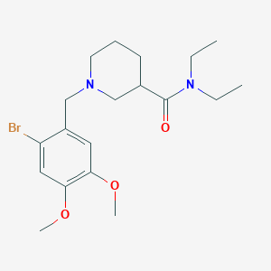 molecular formula C19H29BrN2O3 B3849996 1-(2-bromo-4,5-dimethoxybenzyl)-N,N-diethyl-3-piperidinecarboxamide 