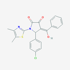 (4E)-5-(4-chlorophenyl)-1-(4,5-dimethyl-1,3-thiazol-2-yl)-4-[hydroxy(phenyl)methylidene]pyrrolidine-2,3-dione