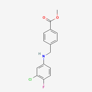 molecular formula C15H13ClFNO2 B3850032 methyl 4-{[(3-chloro-4-fluorophenyl)amino]methyl}benzoate 