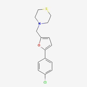 molecular formula C15H16ClNOS B3850061 4-{[5-(4-chlorophenyl)-2-furyl]methyl}thiomorpholine 