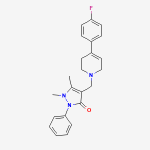 molecular formula C23H24FN3O B3850068 4-{[4-(4-fluorophenyl)-3,6-dihydro-1(2H)-pyridinyl]methyl}-1,5-dimethyl-2-phenyl-1,2-dihydro-3H-pyrazol-3-one 