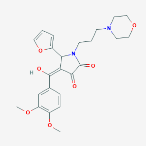 (4E)-4-[(3,4-dimethoxyphenyl)-hydroxymethylidene]-5-(furan-2-yl)-1-(3-morpholin-4-ylpropyl)pyrrolidine-2,3-dione