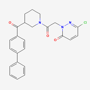 molecular formula C24H22ClN3O3 B3850077 2-{2-[3-(4-biphenylylcarbonyl)-1-piperidinyl]-2-oxoethyl}-6-chloro-3(2H)-pyridazinone 