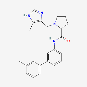 molecular formula C23H26N4O B3850078 N-(3'-methyl-3-biphenylyl)-1-[(4-methyl-1H-imidazol-5-yl)methyl]prolinamide 