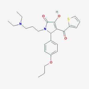 molecular formula C25H32N2O4S B385009 1-[3-(diethylamino)propyl]-4-hydroxy-2-(4-propoxyphenyl)-3-(thiophene-2-carbonyl)-2H-pyrrol-5-one CAS No. 615270-75-2