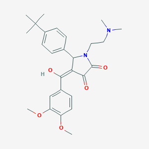 (4E)-5-(4-Tert-butylphenyl)-4-[(3,4-dimethoxyphenyl)-hydroxymethylidene]-1-[2-(dimethylamino)ethyl]pyrrolidine-2,3-dione