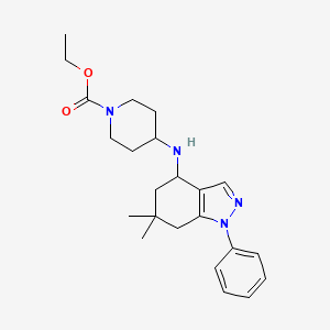 molecular formula C23H32N4O2 B3850163 ethyl 4-[(6,6-dimethyl-1-phenyl-4,5,6,7-tetrahydro-1H-indazol-4-yl)amino]-1-piperidinecarboxylate 