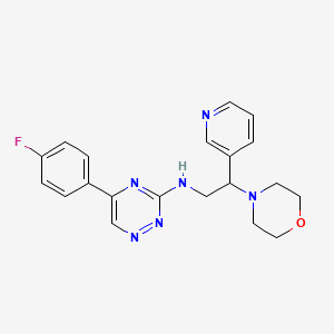molecular formula C20H21FN6O B3850176 5-(4-fluorophenyl)-N-[2-(4-morpholinyl)-2-(3-pyridinyl)ethyl]-1,2,4-triazin-3-amine 