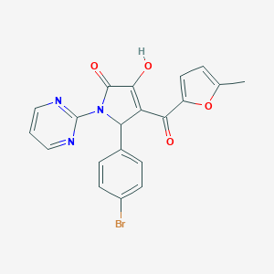 molecular formula C20H14BrN3O4 B385018 5-(4-bromophenyl)-3-hydroxy-4-(5-methyl-2-furoyl)-1-(2-pyrimidinyl)-1,5-dihydro-2H-pyrrol-2-one CAS No. 385418-04-2