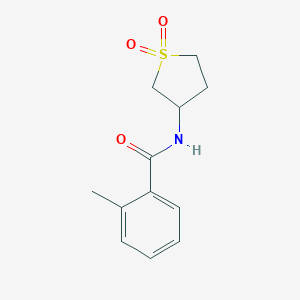 molecular formula C12H15NO3S B385019 N-(1,1-dioxidotetrahydro-3-thienyl)-2-methylbenzamide CAS No. 615273-75-1