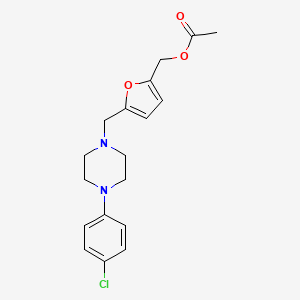 molecular formula C18H21ClN2O3 B3850200 (5-{[4-(4-chlorophenyl)-1-piperazinyl]methyl}-2-furyl)methyl acetate 