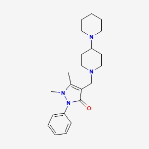 molecular formula C22H32N4O B3850209 4-(1,4'-bipiperidin-1'-ylmethyl)-1,5-dimethyl-2-phenyl-1,2-dihydro-3H-pyrazol-3-one 