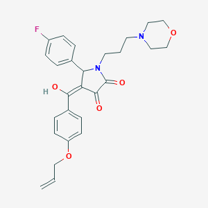 molecular formula C27H29FN2O5 B385021 (4E)-5-(4-fluorophenyl)-4-[hydroxy-(4-prop-2-enoxyphenyl)methylidene]-1-(3-morpholin-4-ylpropyl)pyrrolidine-2,3-dione CAS No. 613220-01-2