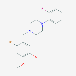 molecular formula C19H22BrFN2O2 B3850247 1-(2-bromo-4,5-dimethoxybenzyl)-4-(2-fluorophenyl)piperazine 