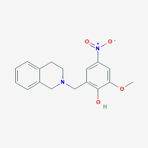 molecular formula C17H18N2O4 B3850272 2-(3,4-dihydro-2(1H)-isoquinolinylmethyl)-6-methoxy-4-nitrophenol 