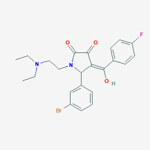 molecular formula C23H24BrFN2O3 B385029 5-(3-bromophenyl)-1-[2-(diethylamino)ethyl]-4-(4-fluorobenzoyl)-3-hydroxy-1,5-dihydro-2H-pyrrol-2-one CAS No. 615272-15-6