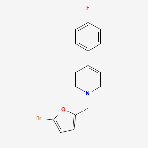 molecular formula C16H15BrFNO B3850314 1-[(5-bromo-2-furyl)methyl]-4-(4-fluorophenyl)-1,2,3,6-tetrahydropyridine 