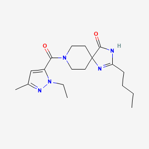 molecular formula C18H27N5O2 B3850330 2-butyl-8-[(1-ethyl-3-methyl-1H-pyrazol-5-yl)carbonyl]-1,3,8-triazaspiro[4.5]dec-1-en-4-one 