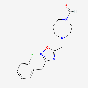 molecular formula C16H19ClN4O2 B3850343 4-{[3-(2-chlorobenzyl)-1,2,4-oxadiazol-5-yl]methyl}-1,4-diazepane-1-carbaldehyde 