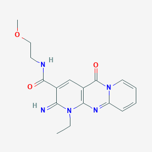 molecular formula C17H19N5O3 B385035 1-ethyl-2-imino-N-(2-methoxyethyl)-5-oxo-1,5-dihydro-2H-dipyrido[1,2-a:2,3-d]pyrimidine-3-carboxamide CAS No. 371204-36-3