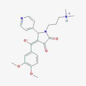 molecular formula C23H27N3O5 B385037 (E)-(3,4-dimethoxyphenyl)-[1-[3-(dimethylazaniumyl)propyl]-4,5-dioxo-2-pyridin-4-ylpyrrolidin-3-ylidene]methanolate CAS No. 615271-48-2