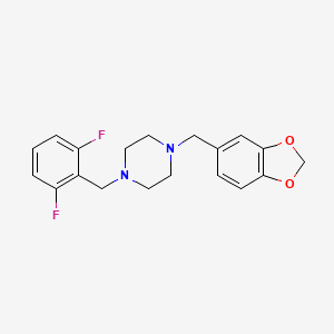 molecular formula C19H20F2N2O2 B3850394 1-(1,3-benzodioxol-5-ylmethyl)-4-(2,6-difluorobenzyl)piperazine 