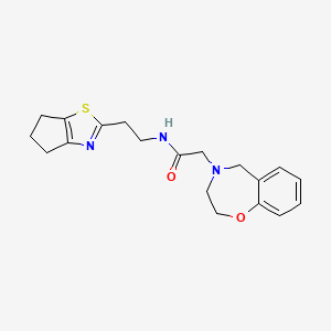 molecular formula C19H23N3O2S B3850458 2-(2,3-dihydro-1,4-benzoxazepin-4(5H)-yl)-N-[2-(5,6-dihydro-4H-cyclopenta[d][1,3]thiazol-2-yl)ethyl]acetamide 