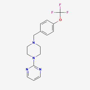 molecular formula C16H17F3N4O B3850462 2-{4-[4-(trifluoromethoxy)benzyl]-1-piperazinyl}pyrimidine 