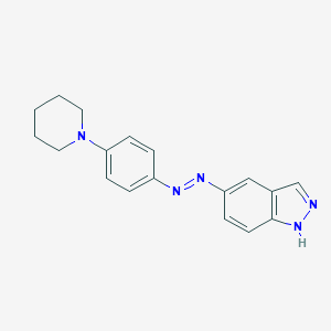molecular formula C18H19N5 B038505 5-(4'-(N-Piperidinyl)phenylazo)indazole CAS No. 122168-72-3