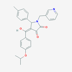 (4E)-4-[hydroxy-(4-propan-2-yloxyphenyl)methylidene]-5-(4-methylphenyl)-1-(pyridin-3-ylmethyl)pyrrolidine-2,3-dione