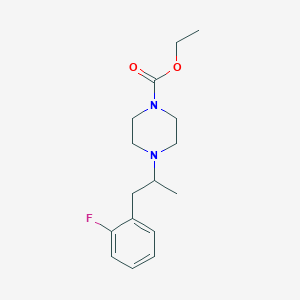 molecular formula C16H23FN2O2 B3850524 ethyl 4-[2-(2-fluorophenyl)-1-methylethyl]-1-piperazinecarboxylate 