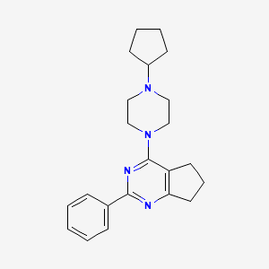 molecular formula C22H28N4 B3850529 4-(4-cyclopentyl-1-piperazinyl)-2-phenyl-6,7-dihydro-5H-cyclopenta[d]pyrimidine 