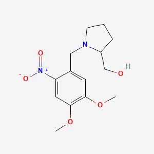 molecular formula C14H20N2O5 B3850535 [1-(4,5-dimethoxy-2-nitrobenzyl)-2-pyrrolidinyl]methanol 