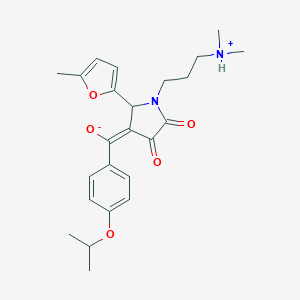 (E)-[1-[3-(dimethylazaniumyl)propyl]-2-(5-methylfuran-2-yl)-4,5-dioxopyrrolidin-3-ylidene]-(4-propan-2-yloxyphenyl)methanolate