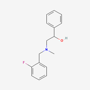 molecular formula C16H18FNO B3850554 2-[(2-fluorobenzyl)(methyl)amino]-1-phenylethanol 