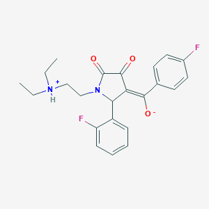 molecular formula C23H24F2N2O3 B385056 (E)-[1-[2-(diethylazaniumyl)ethyl]-2-(2-fluorophenyl)-4,5-dioxopyrrolidin-3-ylidene]-(4-fluorophenyl)methanolate CAS No. 615277-23-1