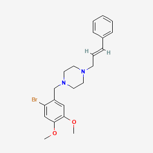 molecular formula C22H27BrN2O2 B3850562 1-(2-bromo-4,5-dimethoxybenzyl)-4-(3-phenyl-2-propen-1-yl)piperazine 