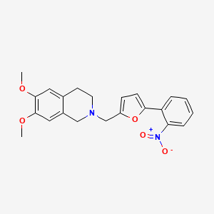 molecular formula C22H22N2O5 B3850569 6,7-dimethoxy-2-{[5-(2-nitrophenyl)-2-furyl]methyl}-1,2,3,4-tetrahydroisoquinoline 