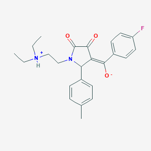molecular formula C24H27FN2O3 B385057 (E)-[1-[2-(diethylazaniumyl)ethyl]-2-(4-methylphenyl)-4,5-dioxopyrrolidin-3-ylidene]-(4-fluorophenyl)methanolate CAS No. 615277-29-7