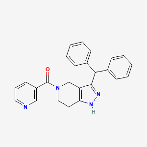 molecular formula C25H22N4O B3850578 3-(diphenylmethyl)-5-(3-pyridinylcarbonyl)-4,5,6,7-tetrahydro-1H-pyrazolo[4,3-c]pyridine 