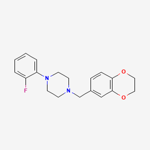 molecular formula C19H21FN2O2 B3850600 1-(2,3-dihydro-1,4-benzodioxin-6-ylmethyl)-4-(2-fluorophenyl)piperazine 
