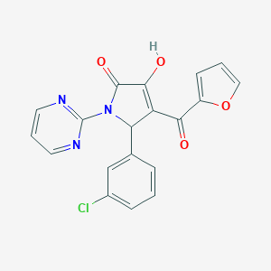 molecular formula C19H12ClN3O4 B385065 5-(3-chlorophenyl)-4-(2-furoyl)-3-hydroxy-1-(2-pyrimidinyl)-1,5-dihydro-2H-pyrrol-2-one CAS No. 383904-00-5