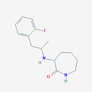 molecular formula C15H21FN2O B3850695 3-{[2-(2-fluorophenyl)-1-methylethyl]amino}-2-azepanone 