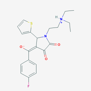 molecular formula C21H23FN2O3S B385070 (E)-[1-[2-(diethylazaniumyl)ethyl]-4,5-dioxo-2-thiophen-2-ylpyrrolidin-3-ylidene]-(4-fluorophenyl)methanolate CAS No. 615277-27-5
