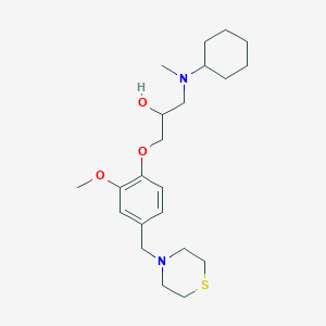 molecular formula C22H36N2O3S B3850700 1-[cyclohexyl(methyl)amino]-3-[2-methoxy-4-(4-thiomorpholinylmethyl)phenoxy]-2-propanol 