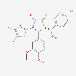 (4E)-4-[(4-chlorophenyl)-hydroxymethylidene]-5-(3,4-dimethoxyphenyl)-1-(4,5-dimethyl-1,3-thiazol-2-yl)pyrrolidine-2,3-dione